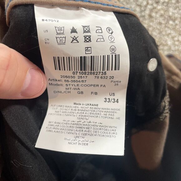 Brax Pants Adult 33x28 Tan Cooper Fancy Chino Casual Straight Stretch Mens Logo - Picture 9 of 11